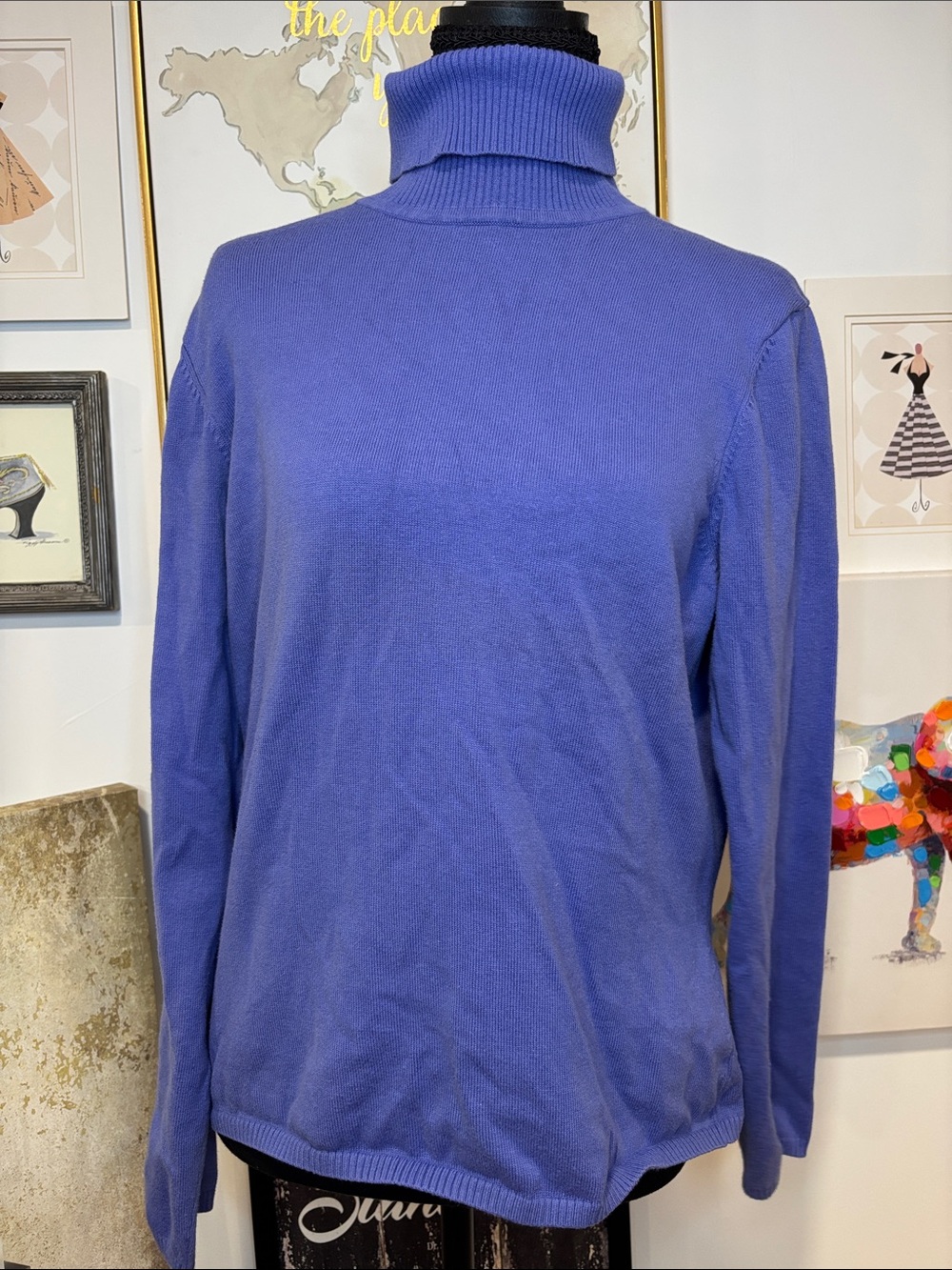Talbots Periwinkle Blue Turtleneck Sweater